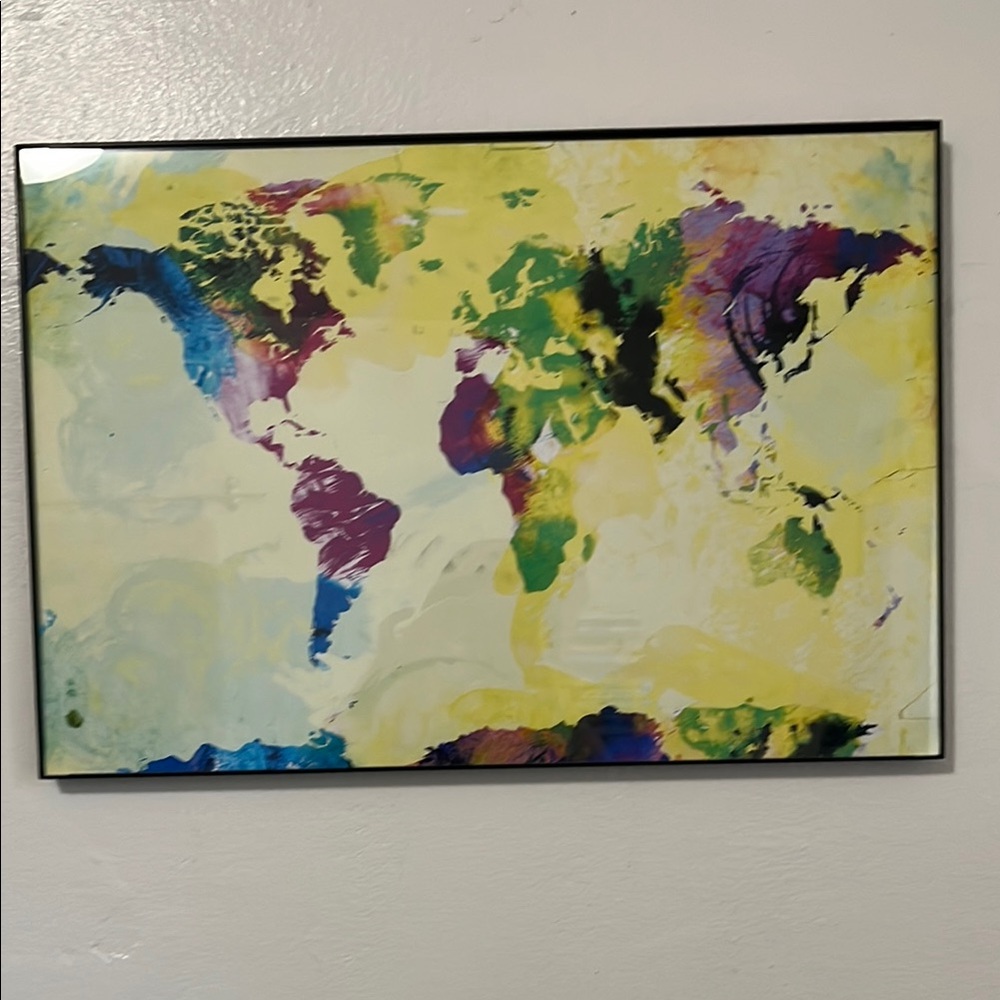 Colorful World Map Wall Art